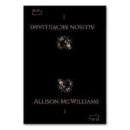 Wedding Place cards-Pork Icon-Rose Gold Flowers Bordsnummer