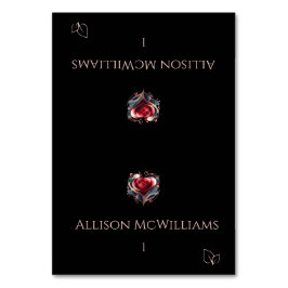 Wedding Place cards-Vegetarian Icon-Rose Bordsnummer