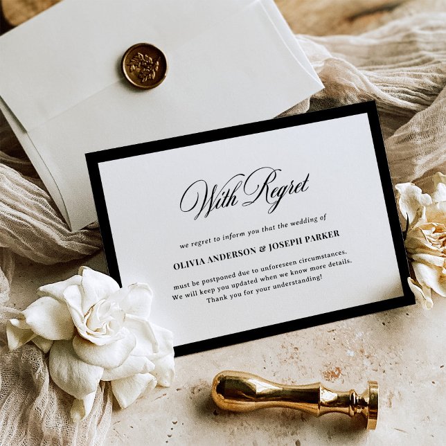 Wedding Postponement or Cancellation | With Regret Inbjudningar (Skapare uppladdad)