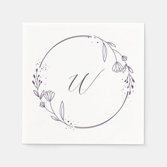 Wedding Reception Initial Napkins Pappersservett (Framsidan)