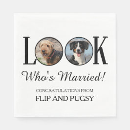 Wedding Reception Napkins with Dog or Pets Photo Pappersservett