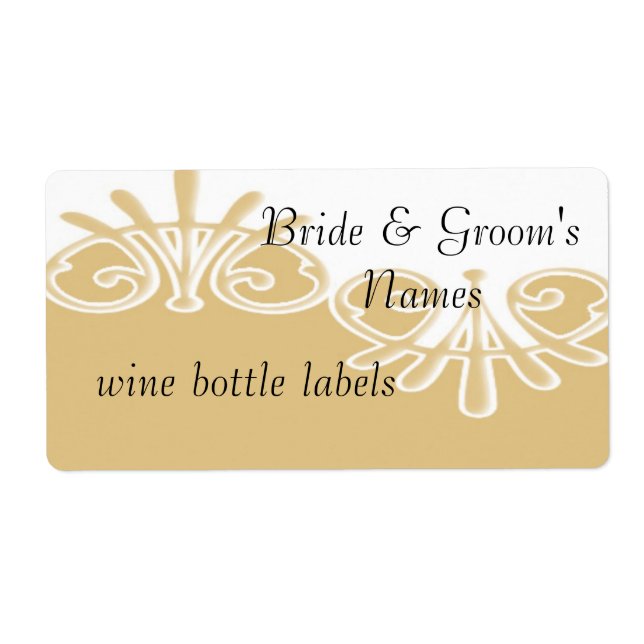 Wedding Reception wine bottle labels Bridal Shower Fraktsedel (Framsidan)