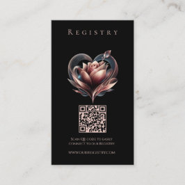 Wedding Registry-Modern Rose with a Heart Visitkort