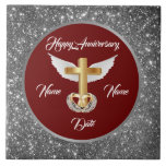 Wedding Rings Customize Silver Cross Anniversary Kakelplatta<br><div class="desc">Wedding Rings Customize Silver Cross Anniversary ceramic tile - Customized And Personalized Product - (Type BOKI412 in the site search (browser) to see the offer of all my creations. Thanks. ) - See my other products and collections, choose a gift for you and your dear ones. Thanks for buying in...</div>