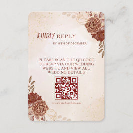 Wedding RSVP Card | Elegant Botanical & Coordinate OSA Kort