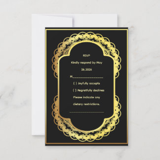 Wedding RSVP Card, Elegant Response Card OSA Kort