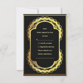 Wedding RSVP Card, Elegant Response Card OSA Kort