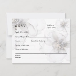 Wedding RSVP Card Soft Flowers OSA Kort