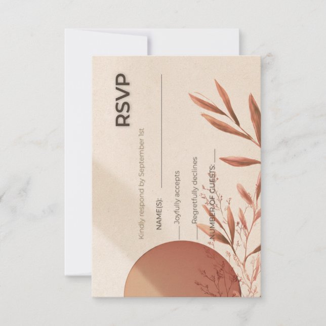 Wedding RSVP Card Terracotta Arch Olive Branch Inbjudningar (Framsida)