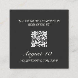 Wedding RSVP QR Code Illustrated Locket Monogram Tilläggskort