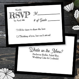 Wedding RSVP & Reception Dinner Menu Inbjudningar