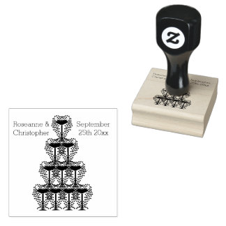 Wedding Rubber Stamp Champagne Glasses Stämpel