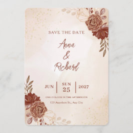 Wedding Save the Date Card | Elegant Botanical  Inbjudningar