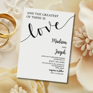 Wedding, Script, Simple, Christian, Typography Inbjudningar
