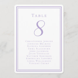 Wedding Seating List Guest Table Number Lavender Inbjudningar