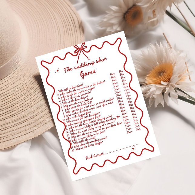  Wedding shoe Italian Bridal Shower game card Inbjudningar (Skapare uppladdad)
