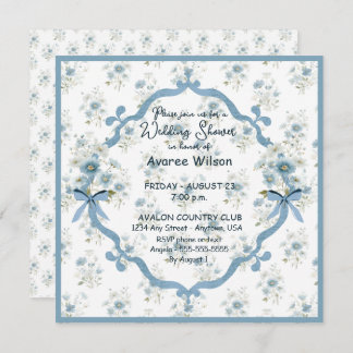 Wedding Shower in Blue Floral Kort