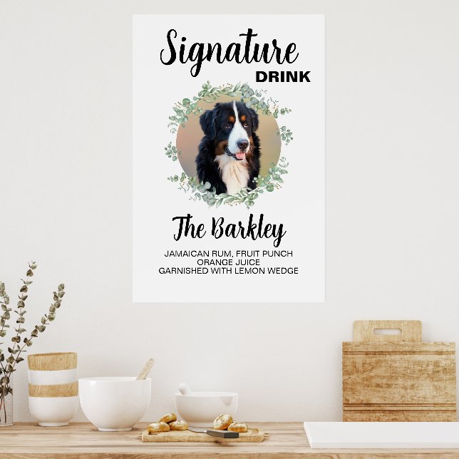 Wedding Signature Drink Dog Photo Poster (Kök)