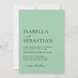 Wedding Simple Dark Sea Green Inbjudningar