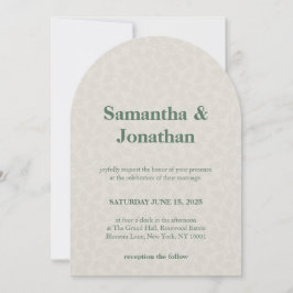 Wedding Simple Floral Emerald Green Inbjudningar
