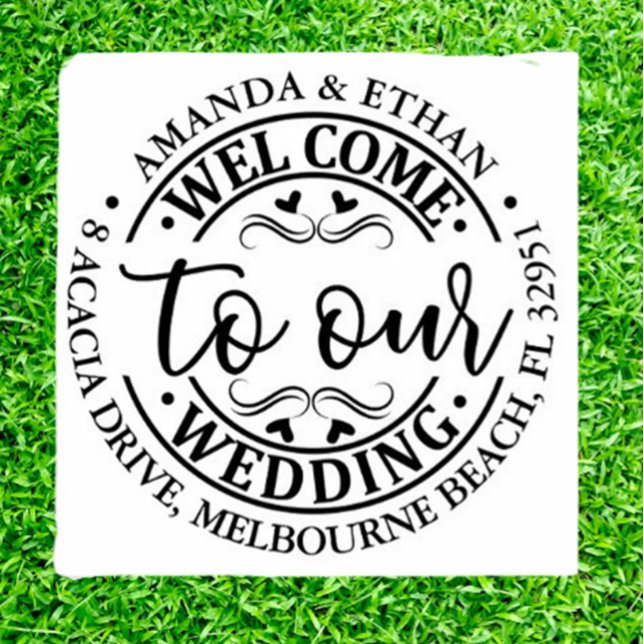 Wedding  Simple  Självfärgande Stämpel (Personalize your special day with a Wedding Simple Self-inking Stamp)