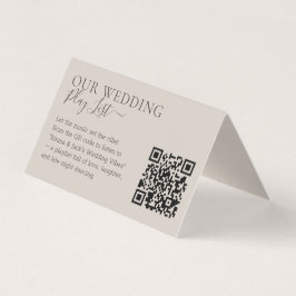 Wedding Soft Beige QR Code Playlist Kort