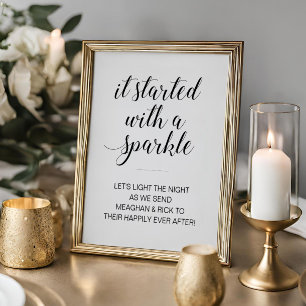 Wedding Sparkler Sign It Started With A Sparkle Poster