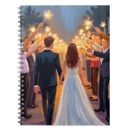 Wedding Sparklers | Marriage Celebration Painted Anteckningsbok