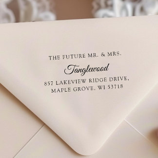 [Wedding Stamp] The Future Mr & Mrs Address Label Självfärgande Stämpel