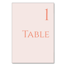 Wedding Table Number-Blush Bordsnummer