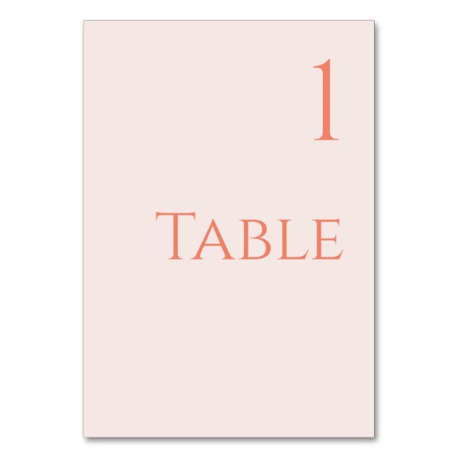 Wedding Table Number-Blush Bordsnummer (Framsidan)