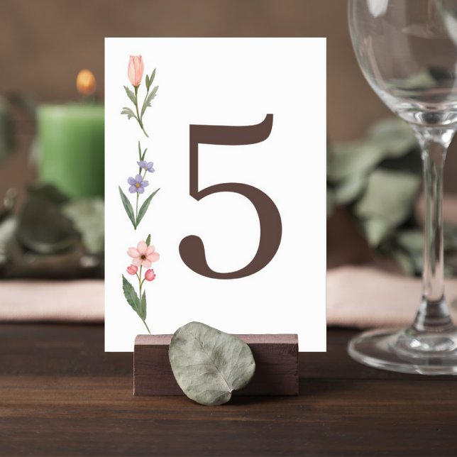 Wedding Table Number Card with Botanical Design Bordsnummer (Skapare uppladdad)