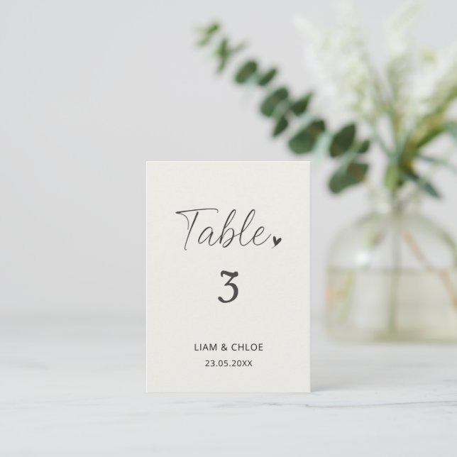  Wedding Table Number Sign - Stylish Modern Placeringskort (Stående Fram)