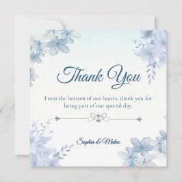 Wedding Thank You Card Elegant Editable Tack Kort