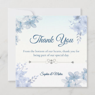 Wedding Thank You Card Elegant Editable Tack Kort