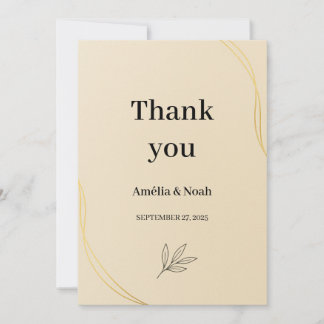 Wedding Thank You Card Template – Elegant Minimal Tack Kort
