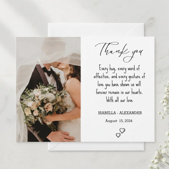 Wedding Thank You Card, Wedding Photo Thank Vykort (Skapare uppladdad)