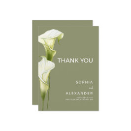 Wedding Thank You Cards "Delicate Calla Lilies" Tack Kort