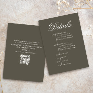 Wedding Timeline Details Simple RSVP Tilläggskort