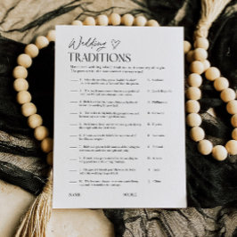 Wedding Traditions Bridal Shower Trivia Game Card Inbjudningar