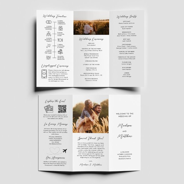 Wedding Trifold Program Infographic Timeline (Skapare uppladdad)