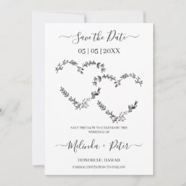 Wedding Two Wildflowers Hearts for Wedding Anteckningskort