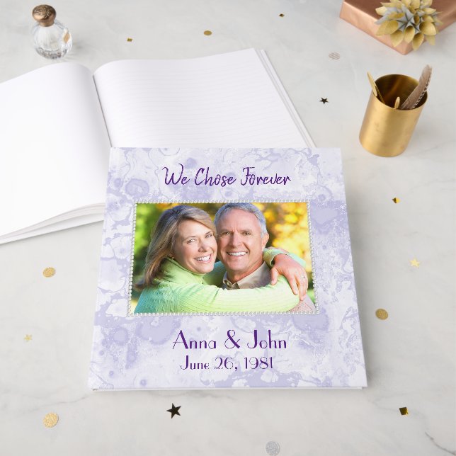 Wedding Vow Renewal With Pearl Frame Gästböcker (Framsidan öppen)
