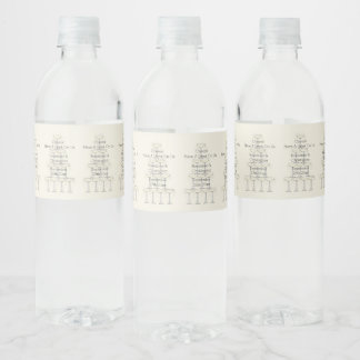 Wedding Water Bottle Label Champagne Glasses Vattenflaskor Etikett
