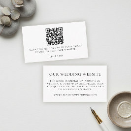 Wedding Website QR Code Modern Minimalist Simple Tilläggskort