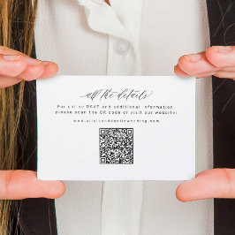 Wedding Website QR Code online RSVP wedding Tilläggskort