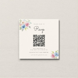 Wedding Website RSVP QR Code Photo pastel florals Tilläggskort