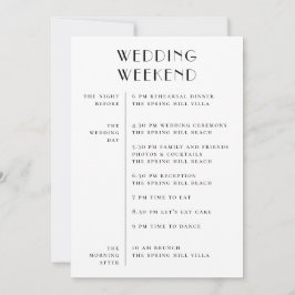 Wedding Weekend Itinerary & Welcome | Schedule Inbjudningar
