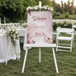 Wedding Welcome Poster – Blush Floral Pink Sign