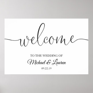 Wedding Welcome Sign Poster Board Entrance Script